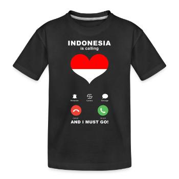 L’Indonésie appelle l’Indonésie Heart Souvenir - T-shirt bio Premium Enfant - noir - Devant