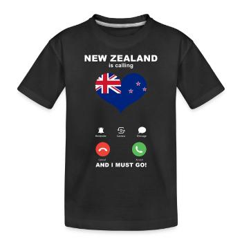 La Nouvelle-Zélande appelle New Zealand Heart Souvenir - T-shirt bio Premium Enfant - noir - Devant