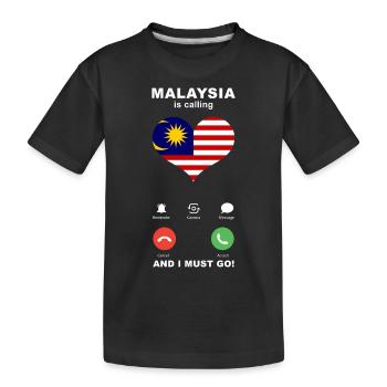 Malaysia is calling Malaysia Heart Souvenir - Kids' Premium Organic T-Shirt - black - Front