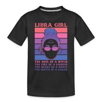 Signe du zodiaque Balance Cadeau Balance - T-shirt bio Premium Enfant - noir - Devant