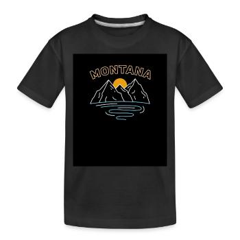 Montana Mountains Design für stolze Montaner - Kinder Premium Bio T-Shirt - Schwarz - Vorne