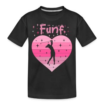 5. Geburstag Golf Golferin Mädchen Tochter - Kinder Premium Bio T-Shirt - Schwarz - Vorne