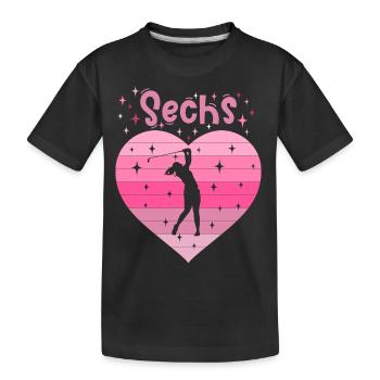 6. Geburstag Golf Golferin Mädchen Tochter - Kinder Premium Bio T-Shirt - Schwarz - Vorne