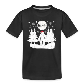Père Noël Rennes Bigfoot Sasquatch Noël - T-shirt bio Premium Enfant - noir - Devant