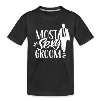 Le plus sexy Groom Dictons de mariage Fête de mariage - T-shirt bio Premium Enfant - noir - Devant