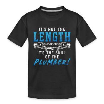 Plombier Ce n’est pas la longueur de la plomberie de tuyau - T-shirt bio Premium Enfant - noir - Devant