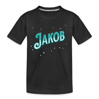 Jakob name personalized - Kids' Premium Organic T-Shirt - black - Front
