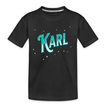 Nom Karl personnalisé - T-shirt bio Premium Enfant - noir - Devant