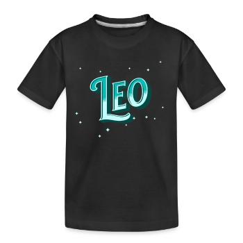 Leo Namen personalisiert - Kinder Premium Bio T-Shirt - Schwarz - Vorne