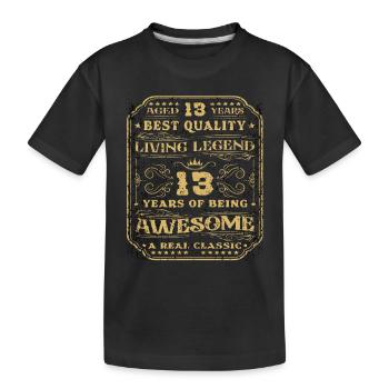13 Geburtstag 13 Jahre Mann 13 jahre legende 13 - Kinder Premium Bio T-Shirt - Schwarz - Vorne