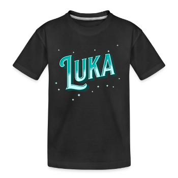 Luka name personalized - Kids' Premium Organic T-Shirt - black - Front