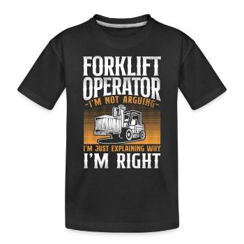 Certified Forklift Truck Operator - Kinder Premium Bio T-Shirt - Schwarz - Vorne
