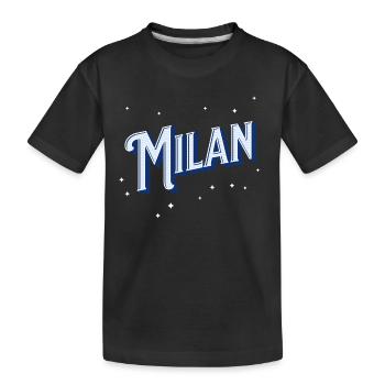 Milan Namen personalisiert - Kinder Premium Bio T-Shirt - Schwarz - Vorne