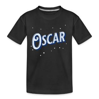 Oscar names personalized - Kids' Premium Organic T-Shirt - black - Front
