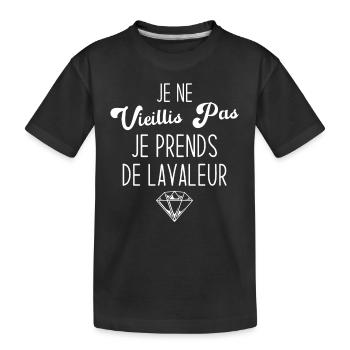Je ne vieillis pas, je prends de la valeur - T-shirt bio Premium Enfant - noir - Devant