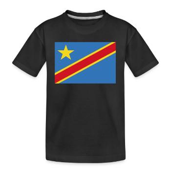 Official Democratic Republic of the Congo Flag - Kids' Premium Organic T-Shirt - black - Front