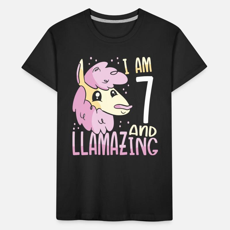 Ich Bin Ein Siebenjähriges Lama Kinder Premium Bio T-Shirt