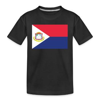 Official Sint Maarten Flag Maartener Country Pride - Kids' Premium Organic T-Shirt - black - Front