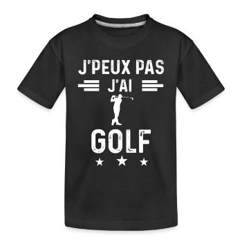 golfeur je peux pas j'ai golf - T-shirt bio Premium Enfant - noir - Devant