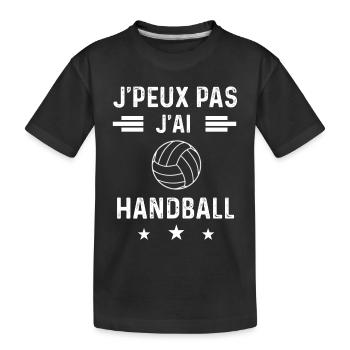 handballeur je peux pas j'ai handball - T-shirt bio Premium Enfant - noir - Devant