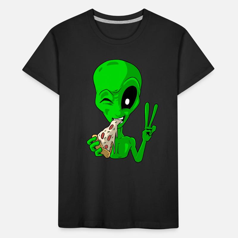 Alien eats pizza Kids' Premium Organic T-Shirt