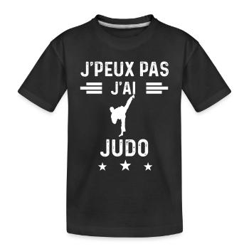 judoka je peux pas j'ai judo - T-shirt bio Premium Enfant - noir - Devant