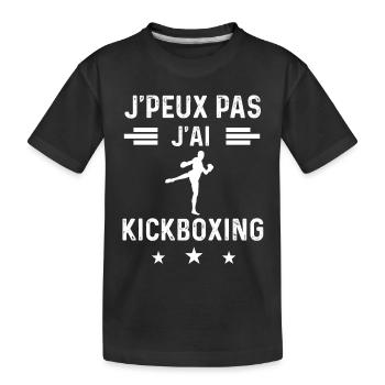 kickboxeur je peux pas j'ai kickboxing - T-shirt bio Premium Enfant - noir - Devant