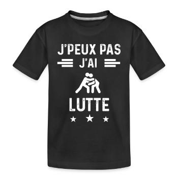 lutteur je peux pas j'ai lutte - T-shirt bio Premium Enfant - noir - Devant