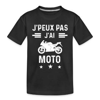 motard je peux pas j'ai moto motard - T-shirt bio Premium Enfant - noir - Devant
