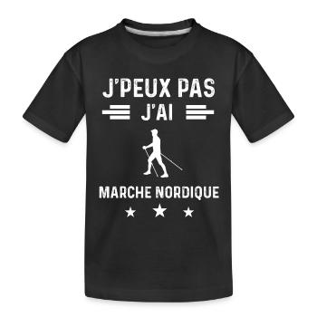marcheur je peux pas j'ai marche nordique - T-shirt bio Premium Enfant - noir - Devant