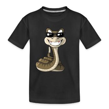 Serpent cool avec lunettes de soleil - T-shirt bio Premium Enfant - noir - Devant