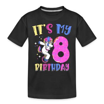 Het is mijn 8 jarige knallende eenhoornpony 8. - Kinderen premium biologisch T-shirt - zwart - Voor
