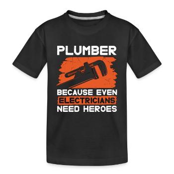 Plombier parce que même les électriciens plomberie tuyau - T-shirt bio Premium Enfant - noir - Devant