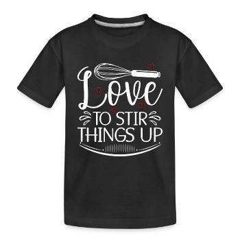 Baker Baking Aime remuer les choses Cupcake de boulangerie - T-shirt bio Premium Enfant - noir - Devant