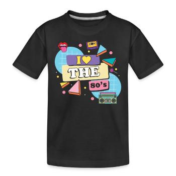 80er Jahre Retro - Kinder Premium Bio T-Shirt - Schwarz - Vorne