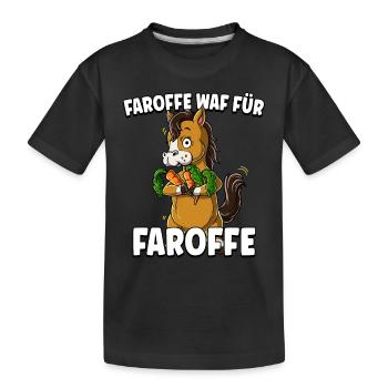 Pferd Karotte - Kinder Premium Bio T-Shirt - Schwarz - Vorne
