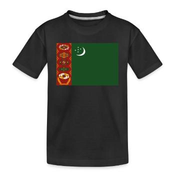 Offizielle Turkmenistan Flagge Turkmenischer Turkmenisch Turkoman - Kinder Premium Bio T-Shirt - Schwarz - Vorne