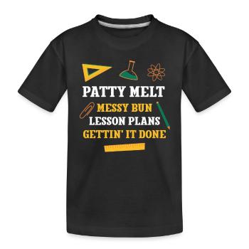 Patty Melt Messy Bun Plans de leçon Drôle d’enseignant - T-shirt bio Premium Enfant - noir - Devant