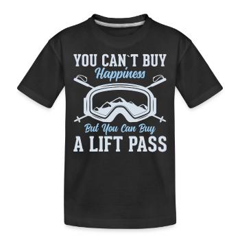 Vous ne pouvez pas acheter le bonheur mais vous pouvez acheter un forfait de ski - T-shirt bio Premium Enfant - noir - Devant