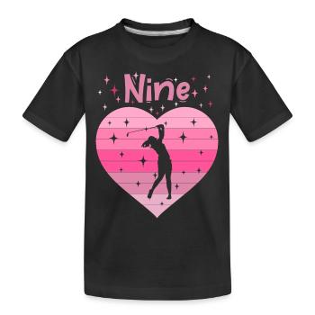 9. Geburstag Golf Golferin Mädchen Tochter - Kinder Premium Bio T-Shirt - Schwarz - Vorne