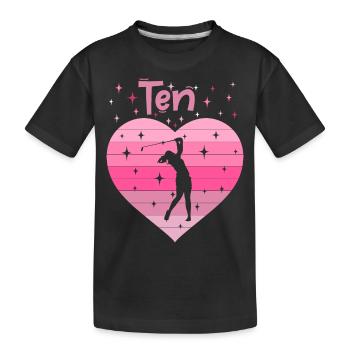 10. Geburstag Golf Golferin Mädchen Tochter - Kinder Premium Bio T-Shirt - Schwarz - Vorne