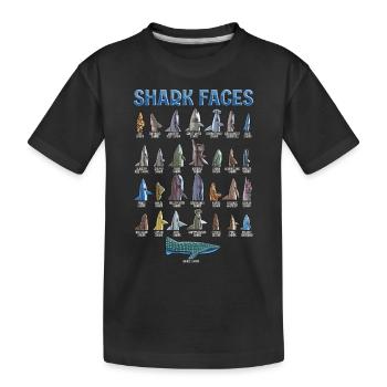 Types of sharks Identification Faces - Kids' Premium Organic T-Shirt - black - Front