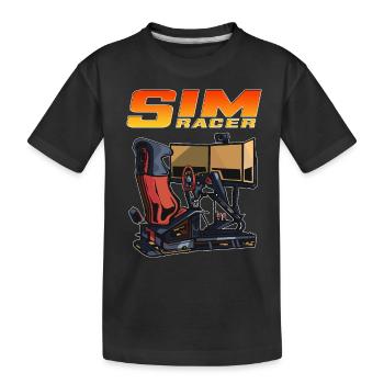 Sim Racer Driving Simulator Driver Gamer - Kids' Premium Organic T-Shirt - black - Front