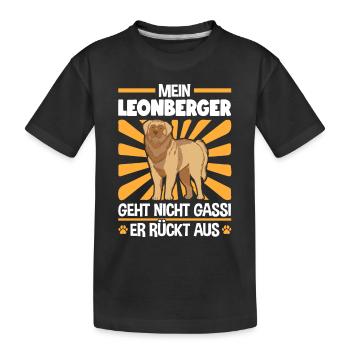 Leonberger Gassi gehen deutscher Wachhund - Kinder Premium Bio T-Shirt - Schwarz - Vorne