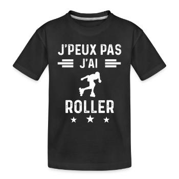patineur je peux pas j'ai roller - T-shirt bio Premium Enfant - noir - Devant