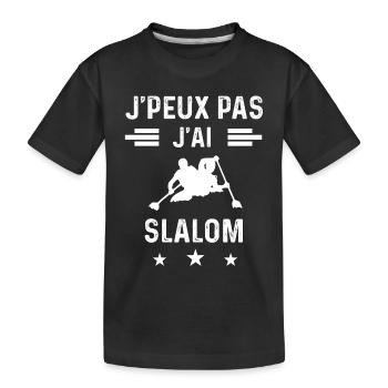 slalomeur je peux pas j'ai slalom - T-shirt bio Premium Enfant - noir - Devant