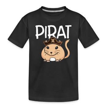 Mignon rat pirate - T-shirt bio Premium Enfant - noir - Devant