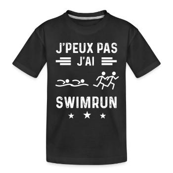 triathlète je peux pas j'ai swimrun - T-shirt bio Premium Enfant - noir - Devant
