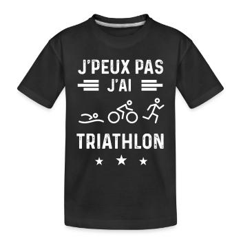triathlète je peux pas j'ai triathlon - T-shirt bio Premium Enfant - noir - Devant