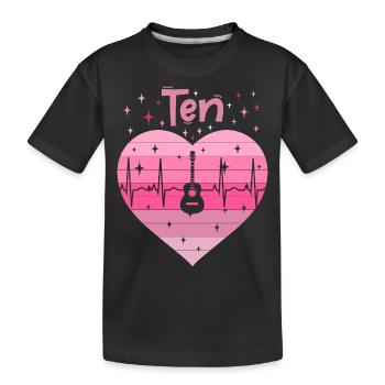 10. Geburstag Gitarre Gitaristin Mädchen Tochter - Kinder Premium Bio T-Shirt - Schwarz - Vorne